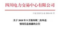四川9月第四周二次外送情況信息披露：送浙江（賓金）月計(jì)劃10億千瓦時(shí)